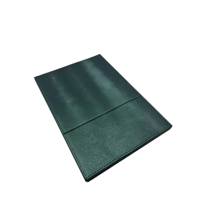Deri Kumaş Kaplama Yeşil Renk 31*31 cm Katlanabilir Ayaklı Takı Ve Makyaj Aynası