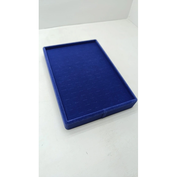 Süet Kumaş Lacivert Renk 24/17 Cm Batırmalı Piercing - Küpe Tablası