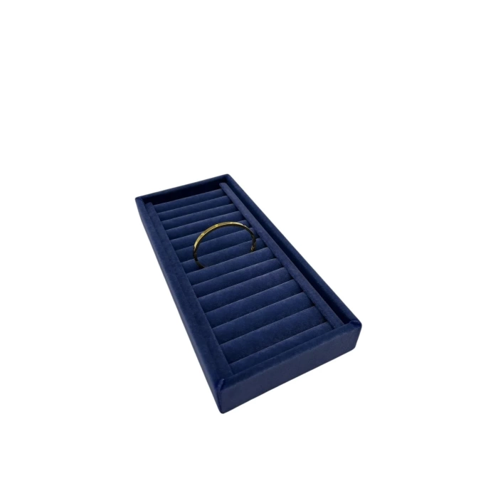 Süet Kumaş Lacivert Renk 25 Cm / 11,5 Cm Kelepçe-Bileklik Sergileme Standı