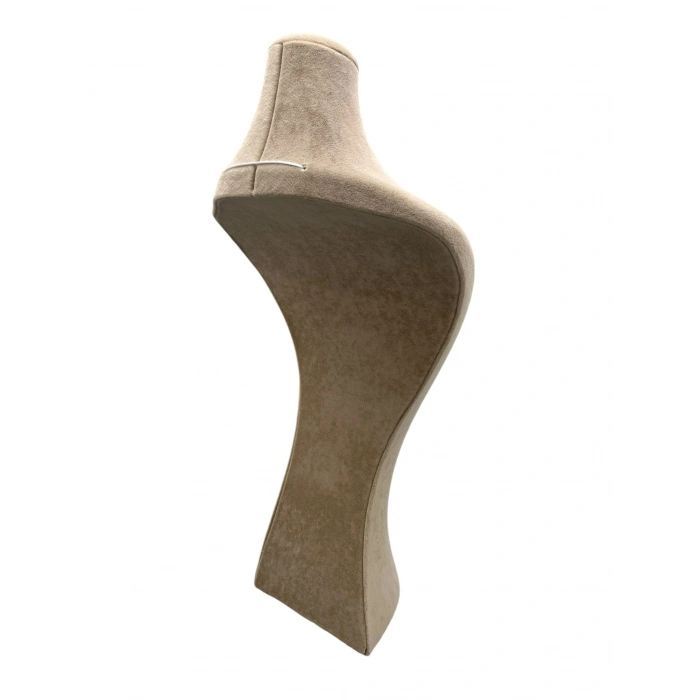 Süet Kumaş Lidya Manken Sütlü Kahve Renk 42/20 Cm Kolye Gerdanlık Takı Sergileme Mankeni