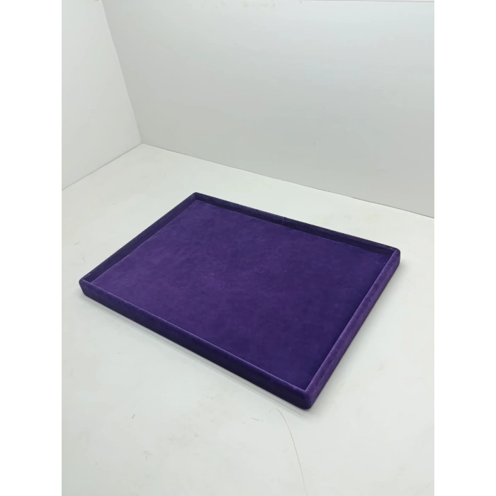 Süet Kumaş Mor Renk 34/24 cm Takı Servis Sunum Tablası