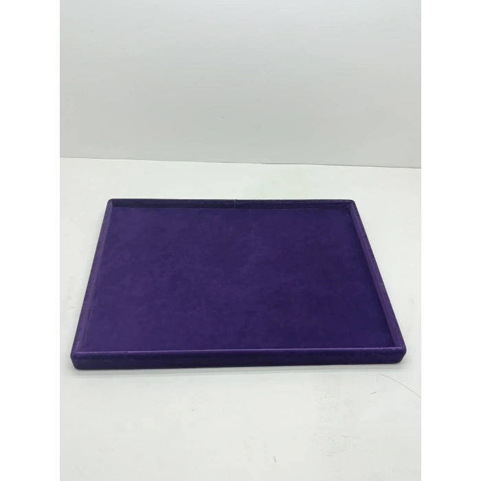 Süet Kumaş Mor Renk 34/24 cm Takı Servis Sunum Tablası