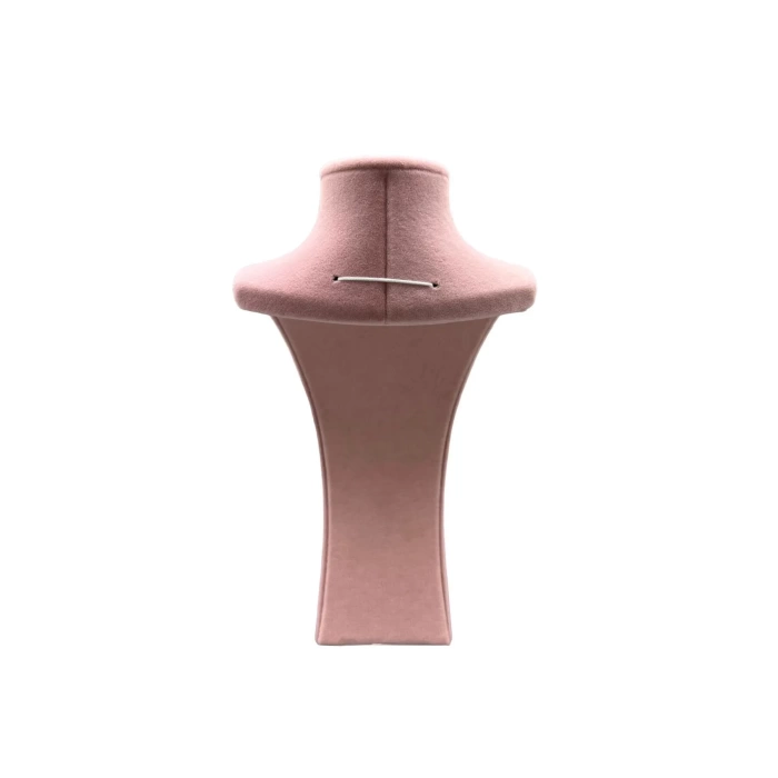 Süet Kumaş Pembe Renk 25/12 Cm Kolye Gerdanlık Zincir Takı Sergileme Mankeni