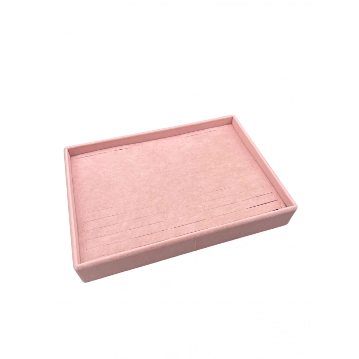 Süet Kumaş Pembe Renk 34/24 Cm Batırmalı Bileklik Kelepçe Tablası