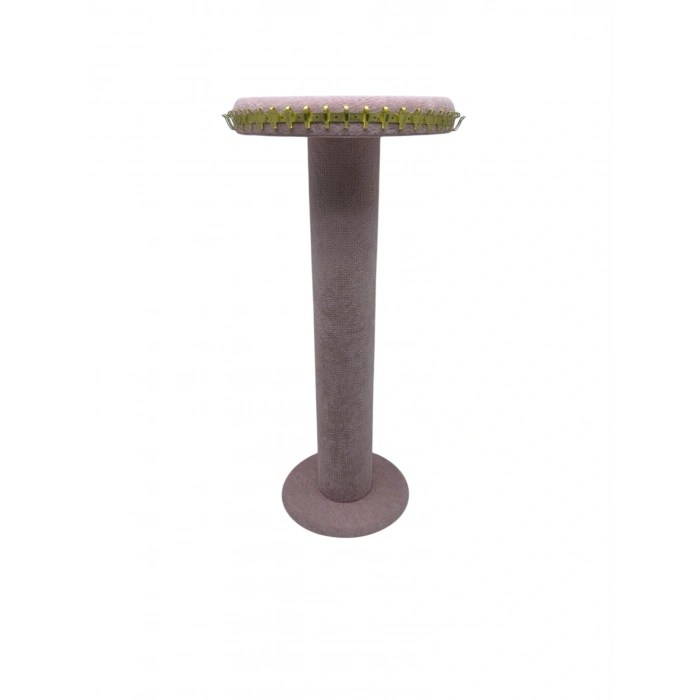 Süet Kumaş Pembe Renk 35 cm Yuvarlak Model Kolye-tesbih-bileklik Standı