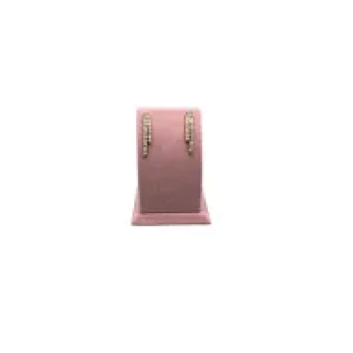 Süet Kumaş Pembe Renk Ayaklı 9/7 cm Küpe Sergileme Dekoru