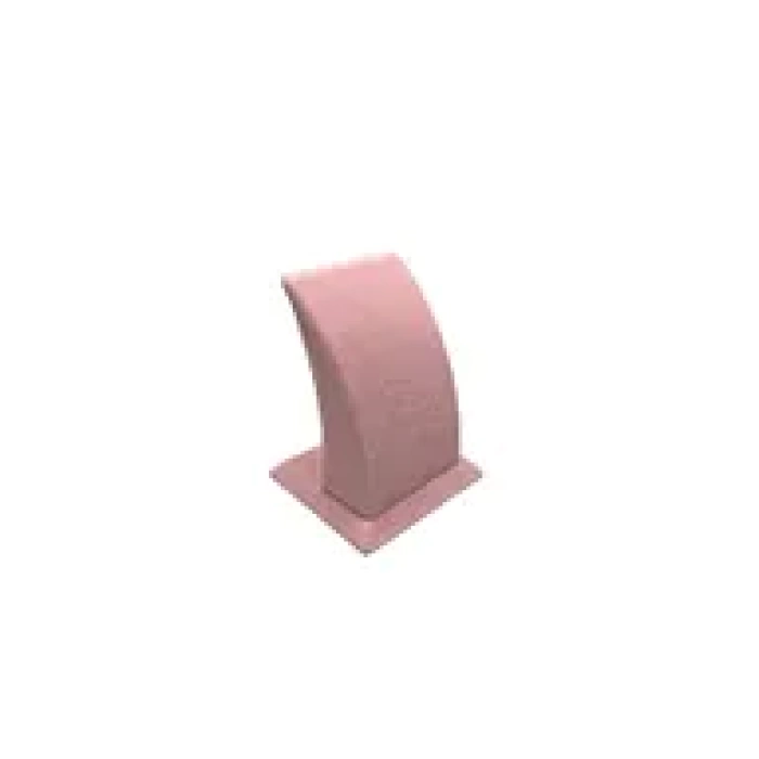 Süet Kumaş Pembe Renk Ayaklı 9/7 cm Küpe Sergileme Dekoru