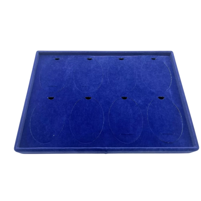 Süet Kumaş Lacivert 34-24 Cm Ayaklı 8 Pedli Kolye Tabla Stand