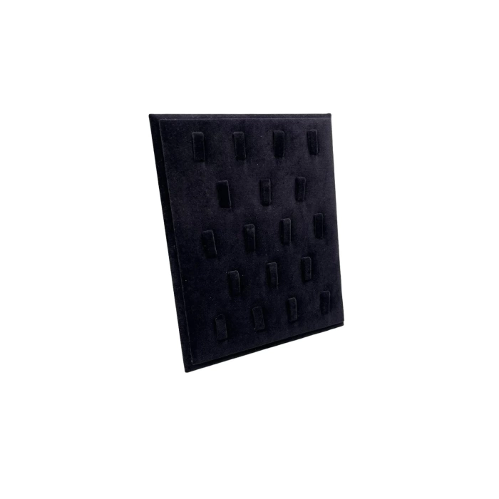 Süet Kumaş Siyah Renk 20/16 Cm Ayaklı Yüzük Sergileme Standı