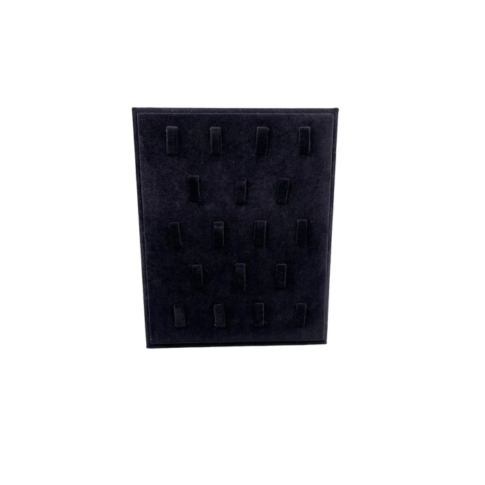 Süet Kumaş Siyah Renk 20/16 Cm Ayaklı Yüzük Sergileme Standı