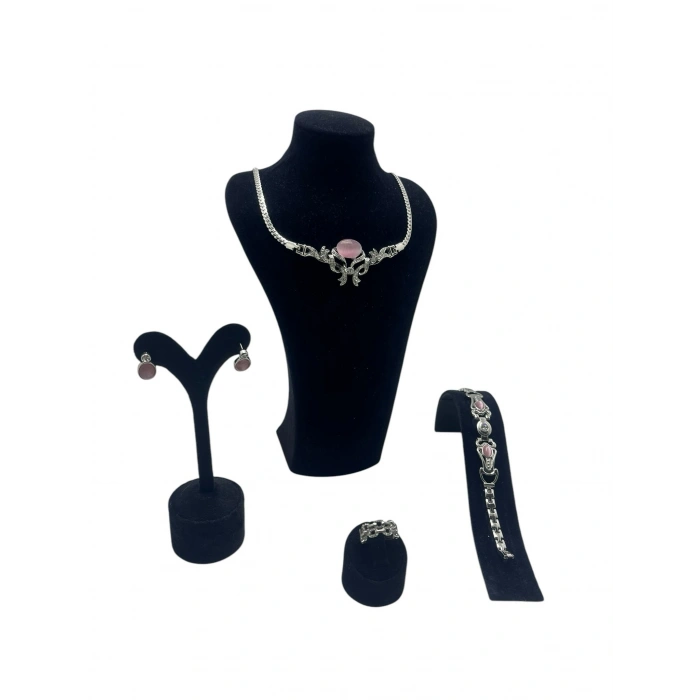 Süet Kumaş Siyah Renk Mini Vitrin Takı Sergileme Dekorları