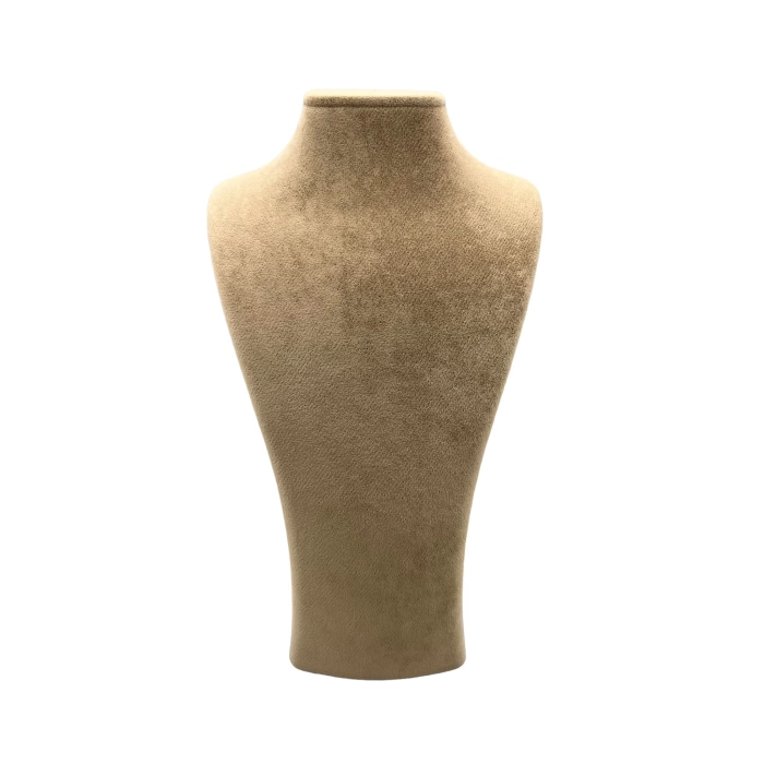Süet Kumaş Sütlü Kahve Renk Boy 27/12 cm Kolye Takı Sergileme Mankeni