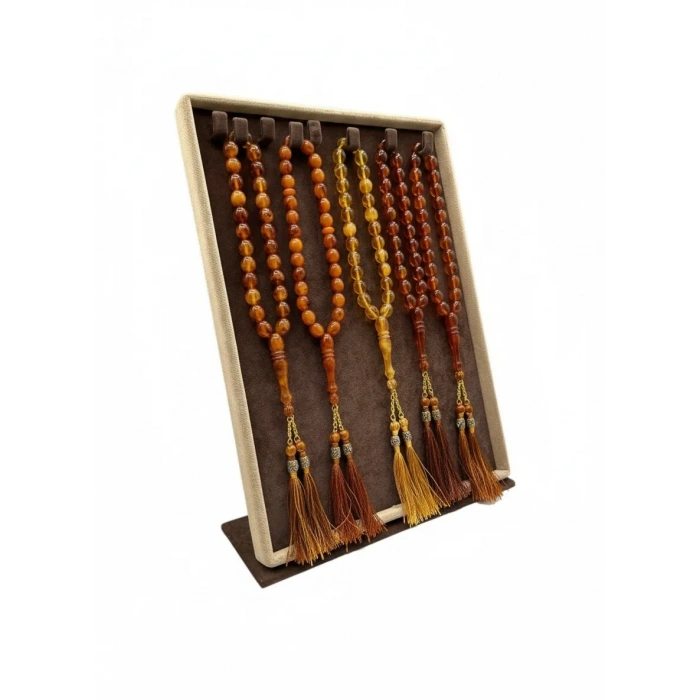 Süet Kumaş Tırnaklı Kahve Renk 34/24 Cm Ayaklı Tırnaklı Tesbih Takı Standi