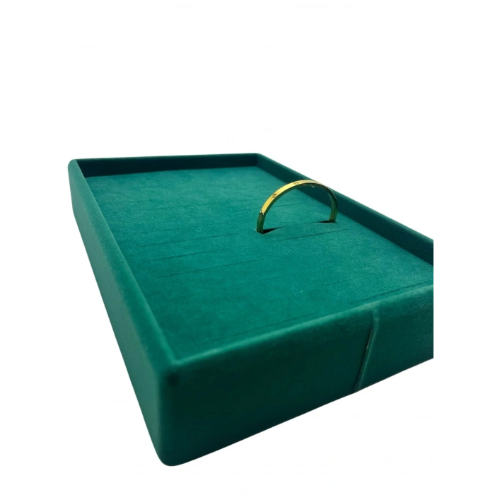 Süet Kumaş Yeşil Renk 17/24 Cm Batırmalı Bileklik Kelepçe Tablası