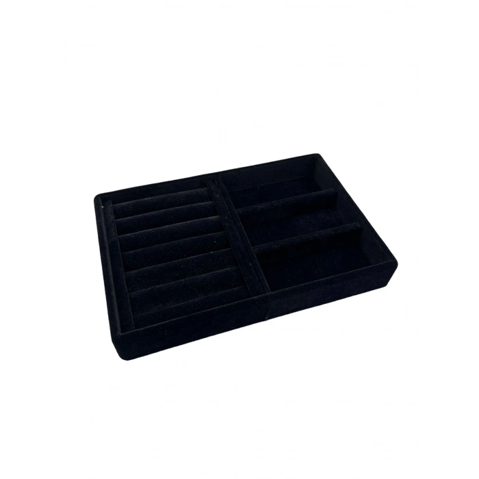 Venedik Model Süet Kumaş Siyah Renk 22 Cm / 14 Cm Çekmece İçi Takı Standı