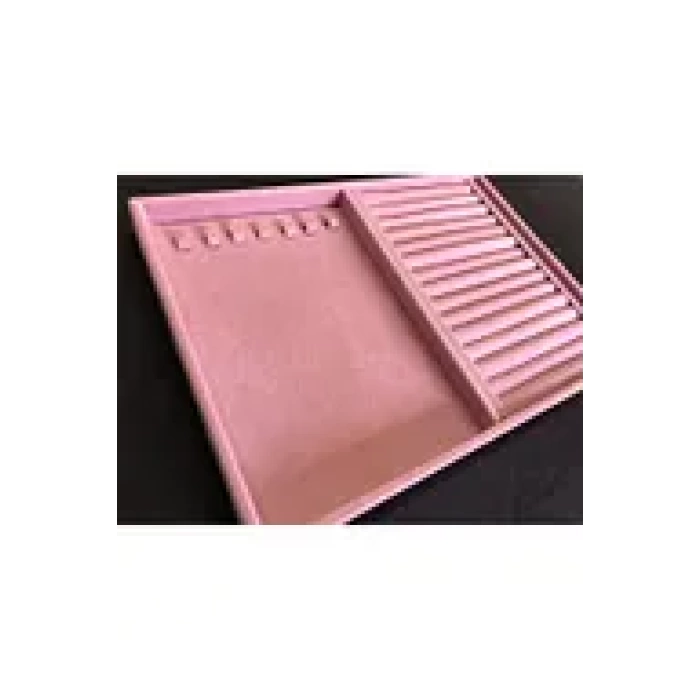 Yeni Süet Pembe Renk Kolye Bileklik Yüzük Sergileme Kutusu