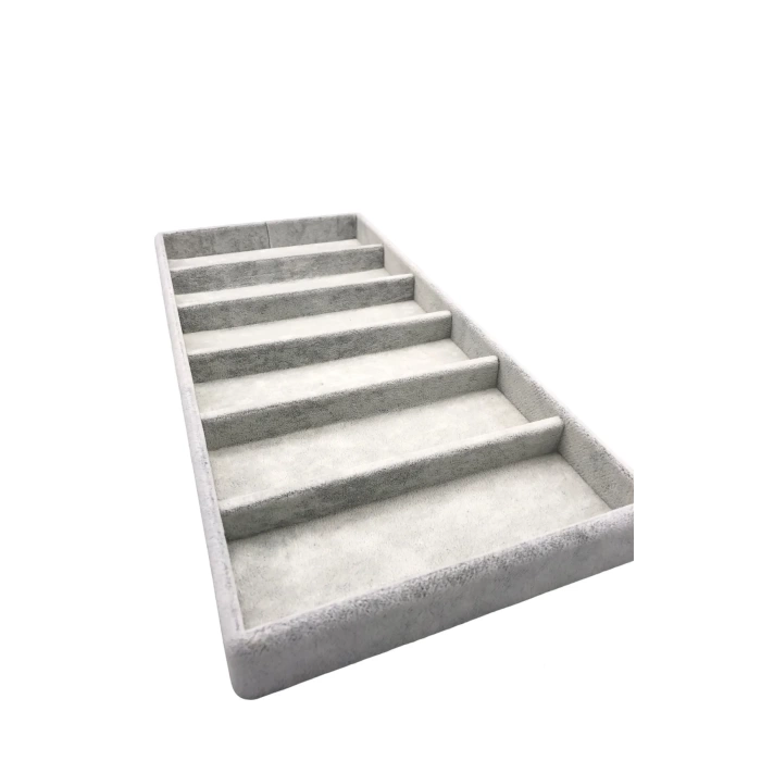 Yerli Üretim Lefkoşa Model Süet Kumaş Gri Renk 38 Cm / 19 Cm Gözlük Sergileme Çekmece Içi Stand