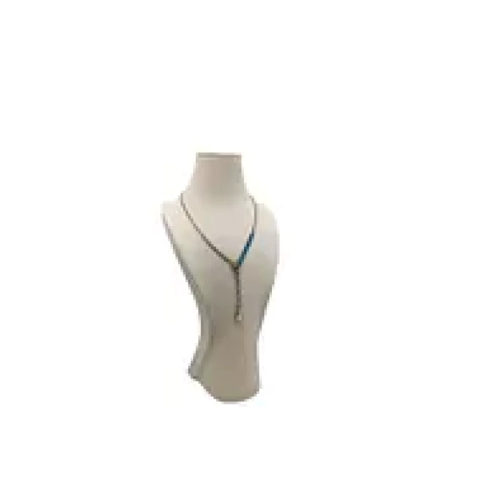 Yerli Üretim Adonis Model Sardunya Kumaş Krem Renk Boy 38cm Kolye Takı Sergileme Mankeni