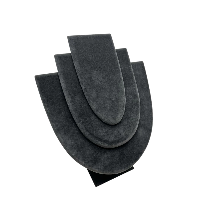 Yerli Üretim Ahşap Model Anfora Kumaş Füme Renk 25 cm Kolye Takı Sergileme Mankeni