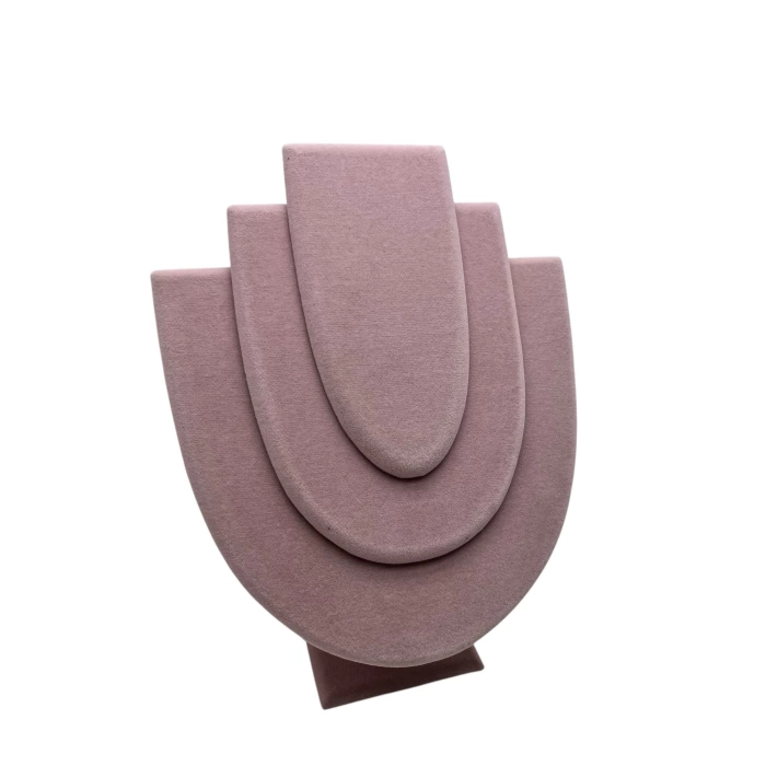 Yerli Üretim Ahşap Model Anfora Kumaş Pembe Renk 25 cm Kolye Takı Sergileme Mankeni