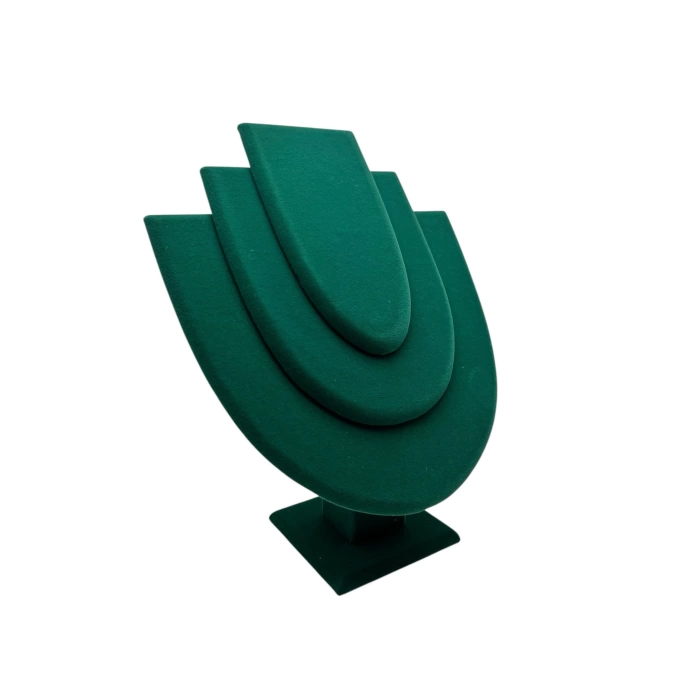 Yerli Üretim Ahşap Model Anfora Kumaş Yeşil Renk 25 cm Kolye Takı Sergileme Mankeni