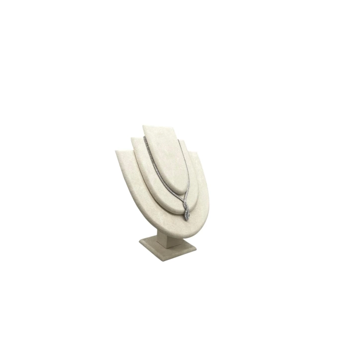 Yerli Üretim Ahşap Model Sardunya Kumaş Krem Renk boy 21 en 25 cm Kolye Takı Sergileme Mankeni