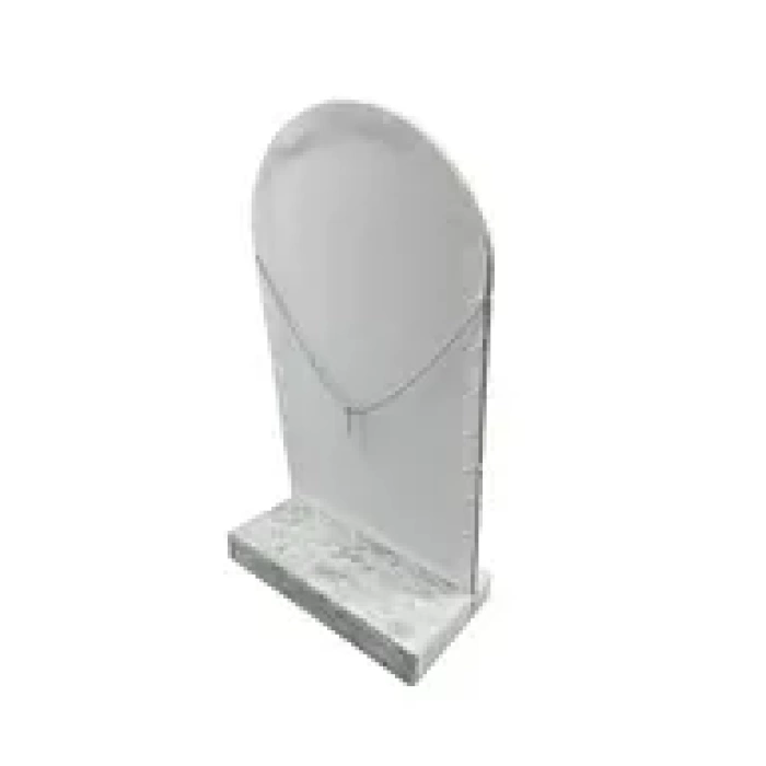 Yerli Üretim Batum Model Süet Kumaş Gri Renk 26/15 Cm Ayaklı Kolye Sergileme Standı