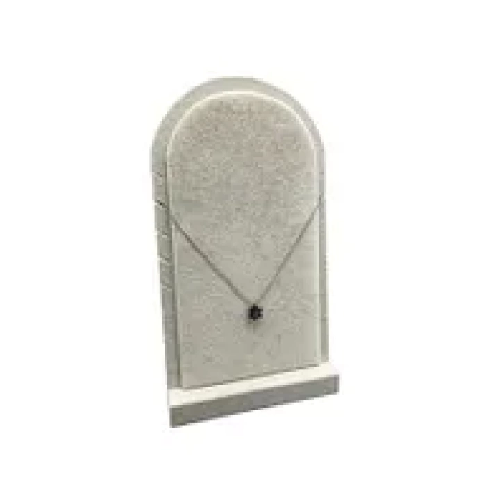 Yerli Üretim Batum Model Süet Kumaş Krem Renk 26/15 Cm Ayaklı Kolye Sergileme Standı