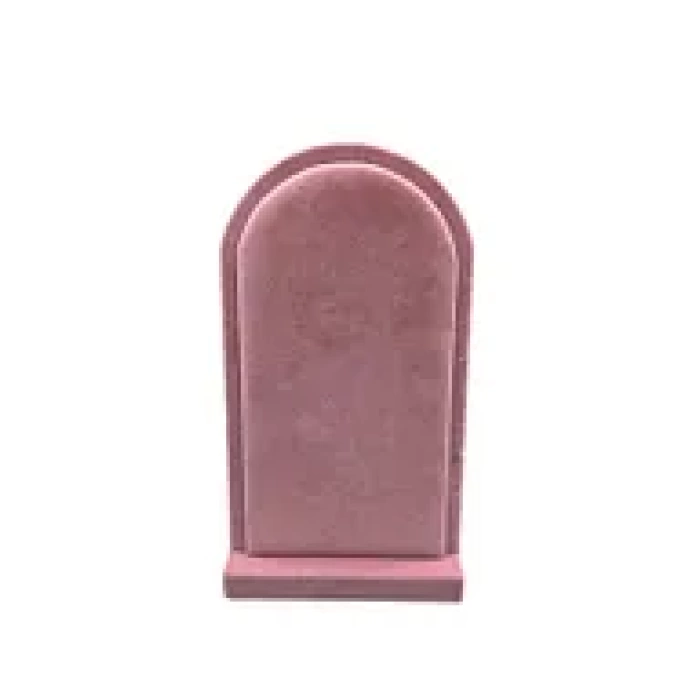 Yerli Üretim Batum Model Süet Kumaş Pembe Renk 26/15 Cm Ayaklı Kolye Sergileme Standı