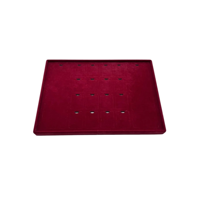 Yerli Üretim Brüksel Model Enine Süet Kumaş Bordo 34-24 Cm Ayaklı Üçlü Set Tabla Stand