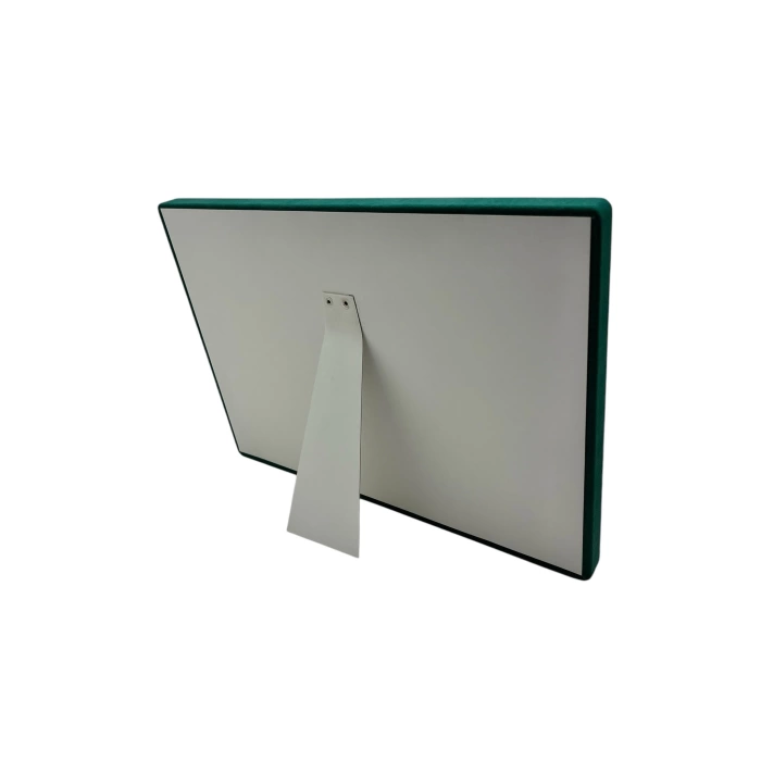 Yerli Üretim Bükreş Model Dikine Süet Kumaş Yeşil 34-24 Cm Ayaklı Üçlü Set Tabla Stand