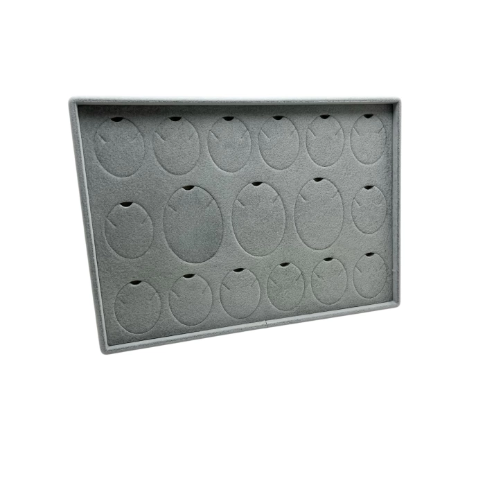 Yerli Üretim Bükreş Model Dikine Süet Kumaş Gri 34-24 Cm Ayaklı Üçlü Set Tabla Stand
