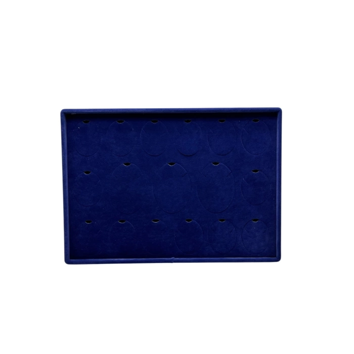 Yerli Üretim Bükreş Model Dikine Süet Kumaş Lacivert 34-24 Cm Ayaklı Üçlü Set Tabla Stand