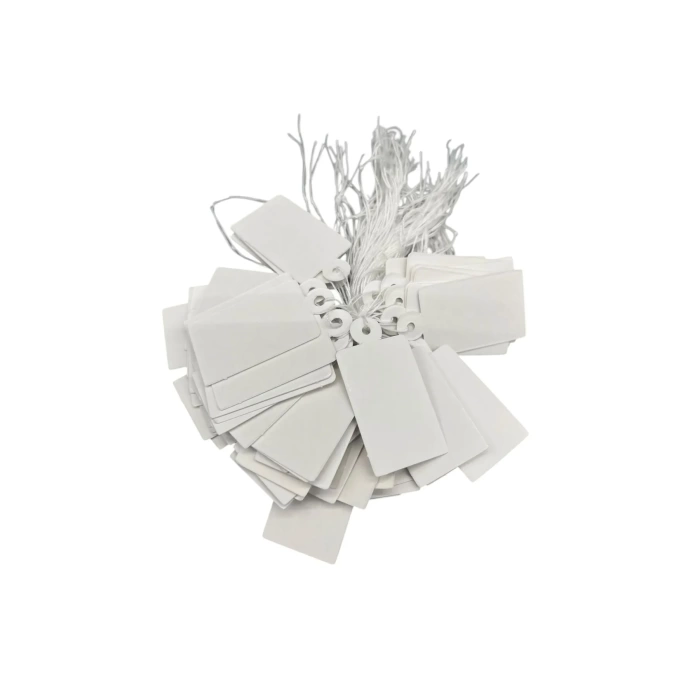 Yerli Üretim Büyük Boy Beyaz Renk 3/2cm 80 Adet Karton İpli Fiyat Etiketi