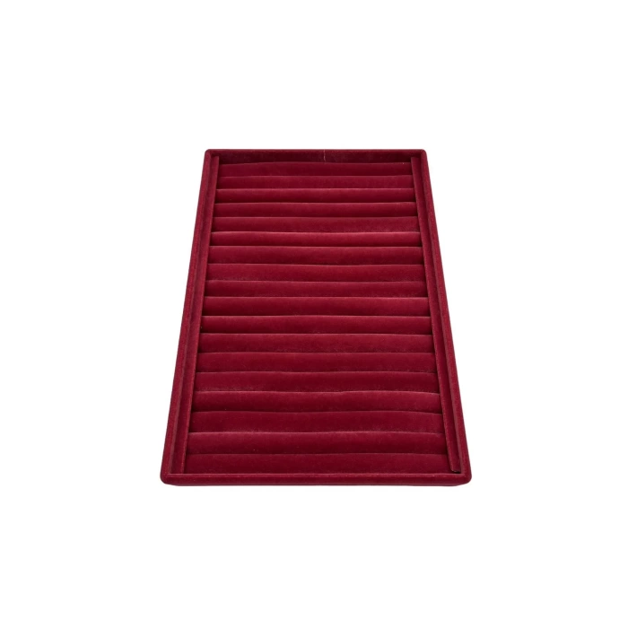 Yerli Üretim Büyük Boy Süet Kumaş Bordo Renk 34 cm / 24 cm Dikine Sosisli Yüzük Sergileme Standı
