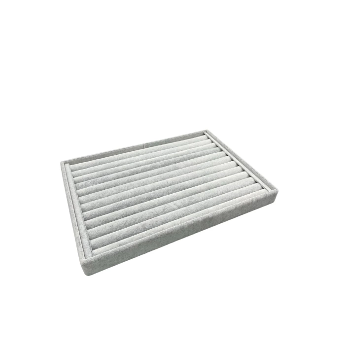 Yerli Üretim Büyük Boy Süet Kumaş Gri Renk 34 cm / 24 cm Sosisli Yüzük Sergileme Standı
