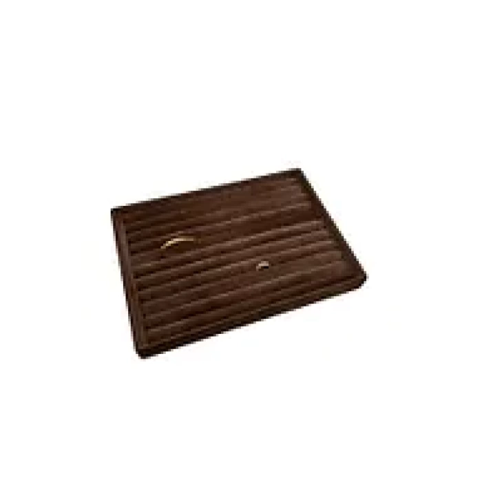Yerli Üretim Büyük Boy Süet Kumaş Kahve Renk 34 cm / 24 cm Sosisli Yüzük Sergileme Standı
