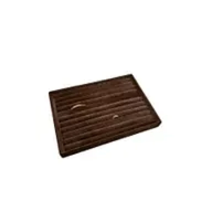 Yerli Üretim Büyük Boy Süet Kumaş Kahve Renk 34 cm / 24 cm Sosisli Yüzük Sergileme Standı