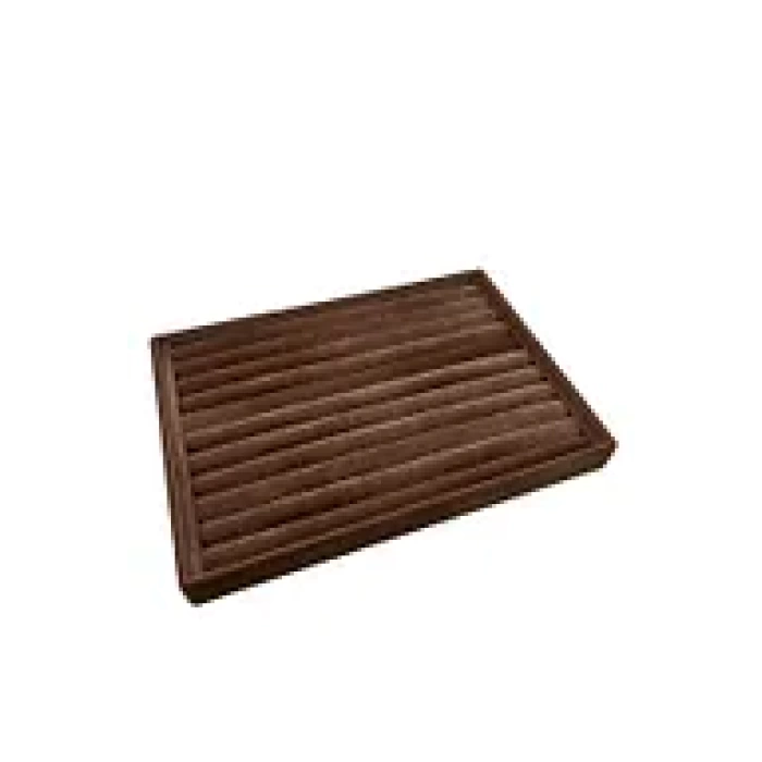Yerli Üretim Büyük Boy Süet Kumaş Kahve Renk 34 cm / 24 cm Sosisli Yüzük Sergileme Standı