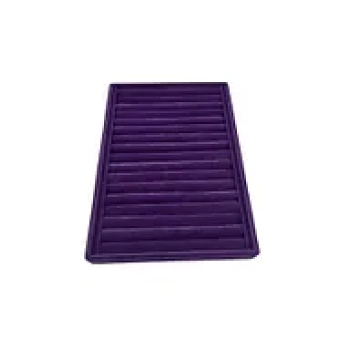 Yerli Üretim Büyük Boy Süet Kumaş Mor Renk 34 cm / 24 cm Dikine Sosisli Yüzük Sergileme Standı