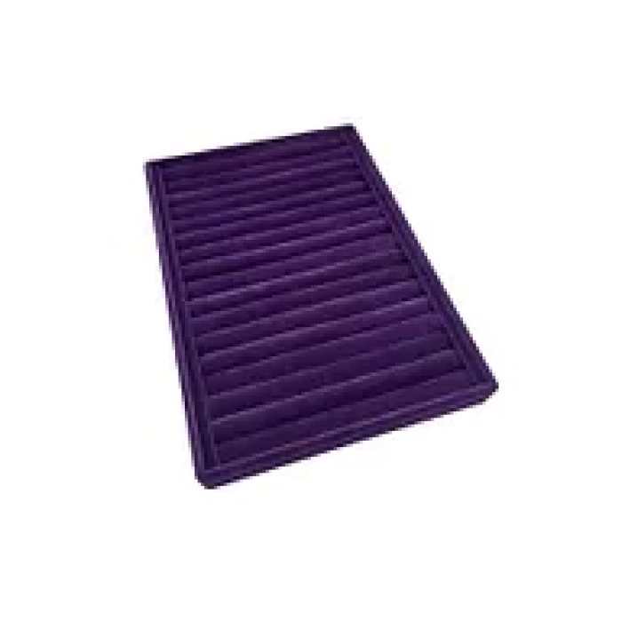 Yerli Üretim Büyük Boy Süet Kumaş Mor Renk 34 cm / 24 cm Dikine Sosisli Yüzük Sergileme Standı