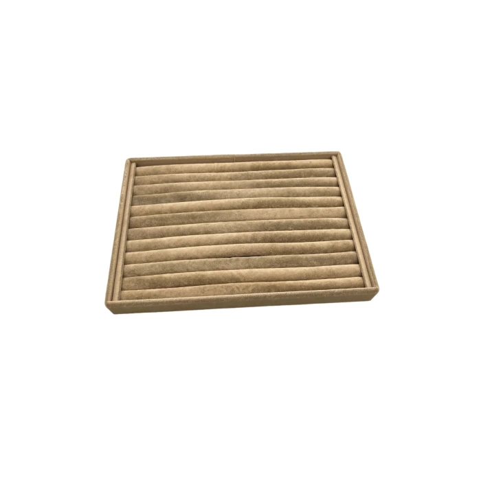 Yerli Üretim Büyük Boy Süet Kumaş Sütlü Kahve Renk 34 cm / 24 cm Sosisli Yüzük Sergileme Standı