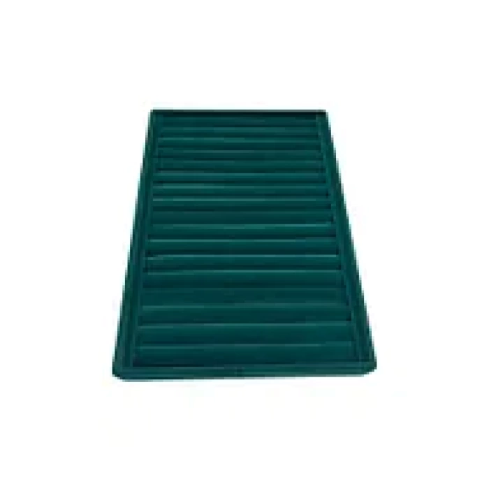 Yerli Üretim Büyük Boy Süet Kumaş Yeşil Renk 34 cm / 24 cm Dikine Sosisli Yüzük Sergileme Standı