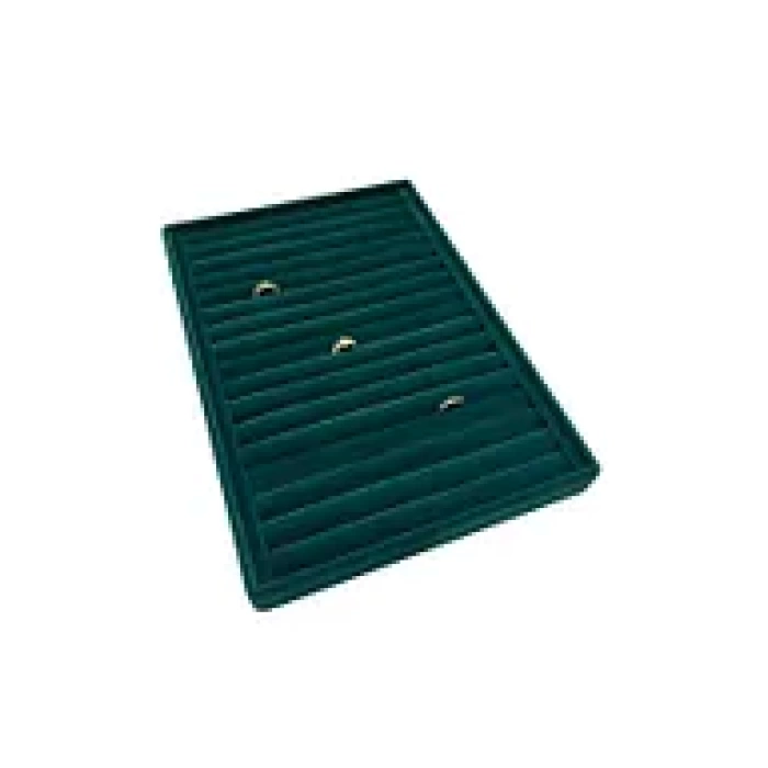 Yerli Üretim Büyük Boy Süet Kumaş Yeşil Renk 34 cm / 24 cm Dikine Sosisli Yüzük Sergileme Standı