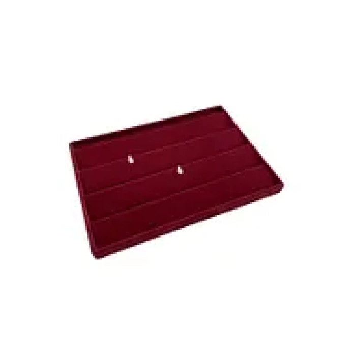 Yerli Üretim Cezayir Model Süet Kumaş Bordo Renk 34/24 Cm Kademeli Çekmece İçi Küpe Standı