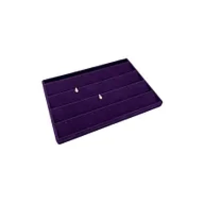Yerli Üretim Cezayir Model Süet Kumaş Mor Renk 34/24 Cm Kademeli Çekmece İçi Küpe Standı