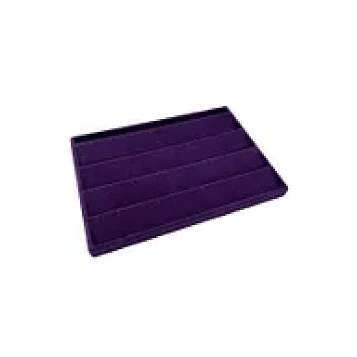 Yerli Üretim Cezayir Model Süet Kumaş Mor Renk 34/24 Cm Kademeli Çekmece İçi Küpe Standı