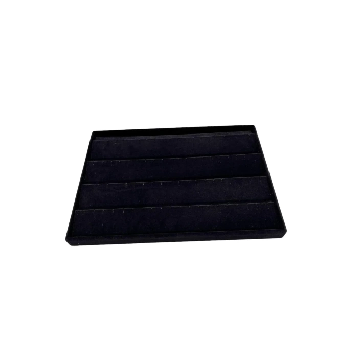 Yerli Üretim Cezayir Model Süet Kumaş Siyah Renk 34/24 Cm Kademeli Çekmece İçi Küpe Standı
