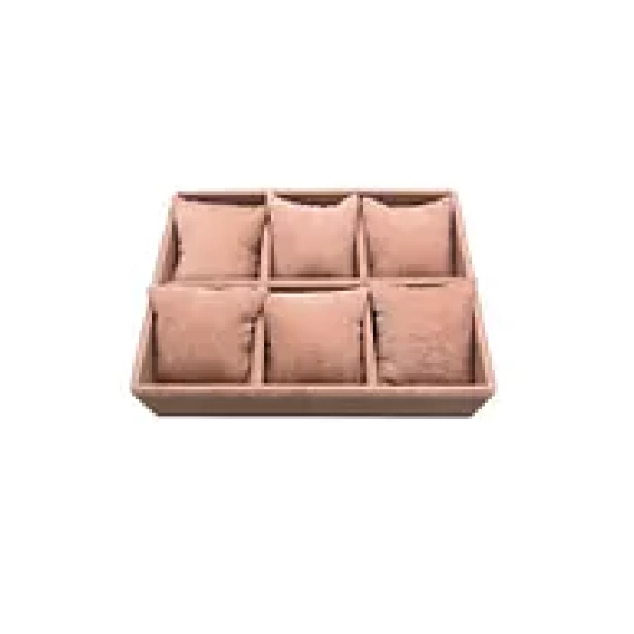 Yerli Üretim Dobric Model Süet Kaplama Pembe Renk 24/18 cm Yastıklı Çekmece Ici Takı Düzenleyicisi