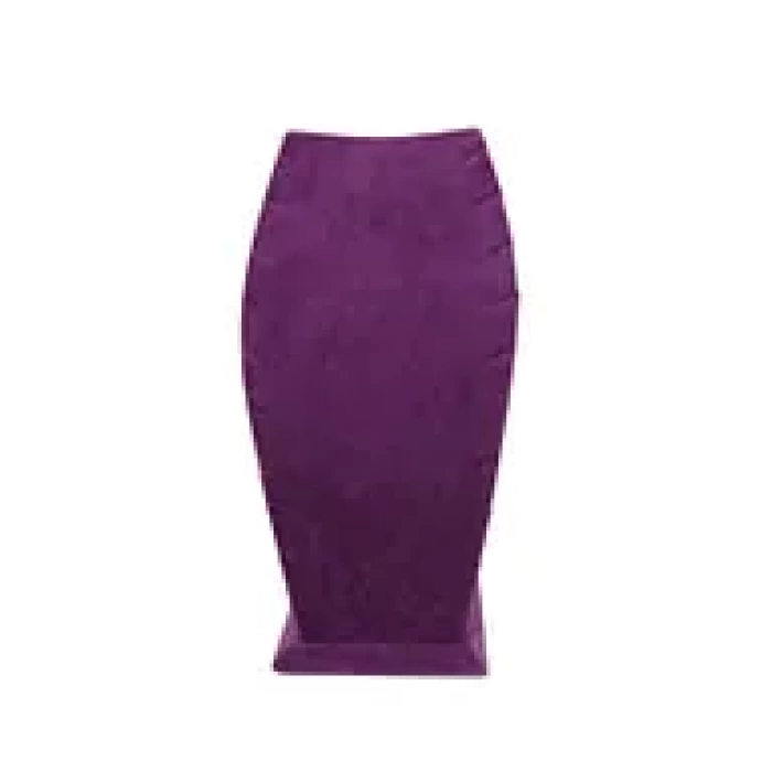 Yerli Üretim Dubai Model Süet Kumaş Mor Renk 25/12 Cm Kolye - Zincir Ayaklı Stand